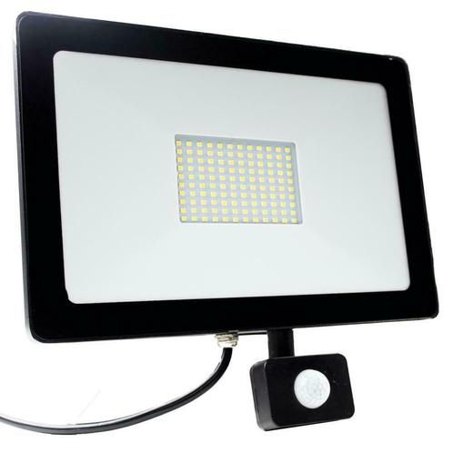 LED Floodlight Bouwlamp 100W met sensor Daglicht wit, Bricolage & Construction, Éclairage de chantier, Envoi