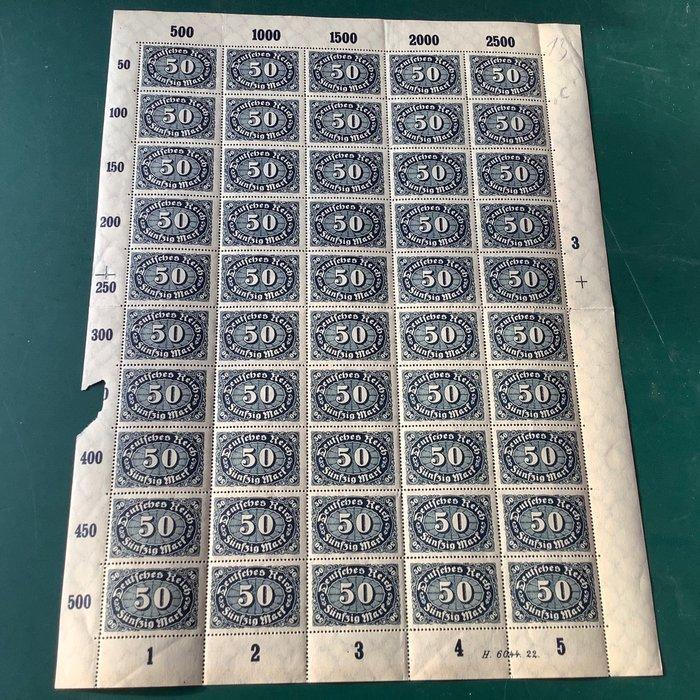 Duitse Rijk 1922 - 50 Mark in goede nuance zwartblauw in, Postzegels en Munten, Postzegels | Europa | Duitsland