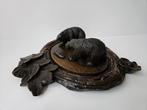 Schwarzwald - Sculpture, Vissende beren - 9 cm - Bois - 1900