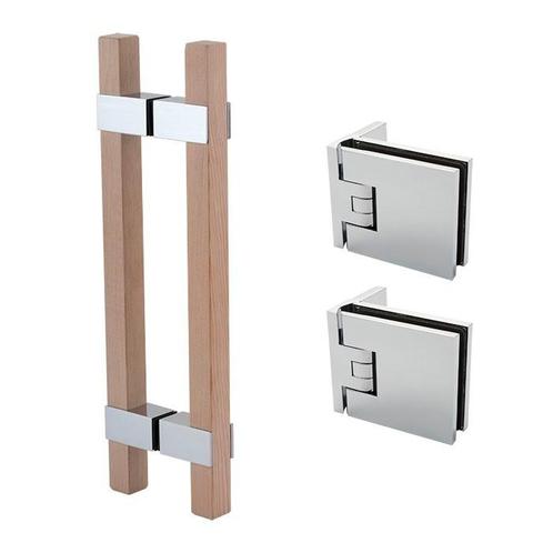 Flamea sauna set-RVS effect-RVS look-10mm glas, Doe-het-zelf en Bouw, Hang- en Sluitwerk, Nieuw, Verzenden