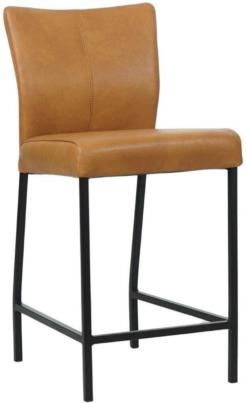 Leren barkruk laag - Echt leer, Modern, Comfortabel en kies, Huis en Inrichting, Barkrukken, 90 cm of meer, Met voetsteun, 1 kruk