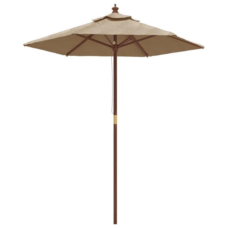 Taupe Parasol 196x231 | Tweede Kansje, OP = OP, Tuin en Terras, Parasols, 1 tot 2 meter, Nieuw, Verzenden