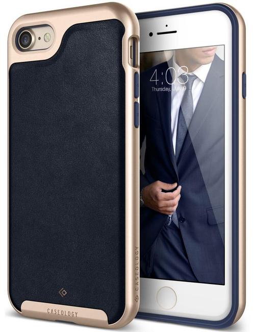 Caseology Envoy Series iPhone 8 / 7 Leather Navy Blue +, Telecommunicatie, Mobiele telefoons | Hoesjes en Screenprotectors | Apple iPhone