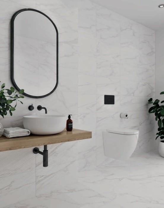 Marmerlook wit VENUS Hoogglans 30x60 / Wandtegel / Badkamer, Doe-het-zelf en Bouw, Tegels, Ophalen of Verzenden