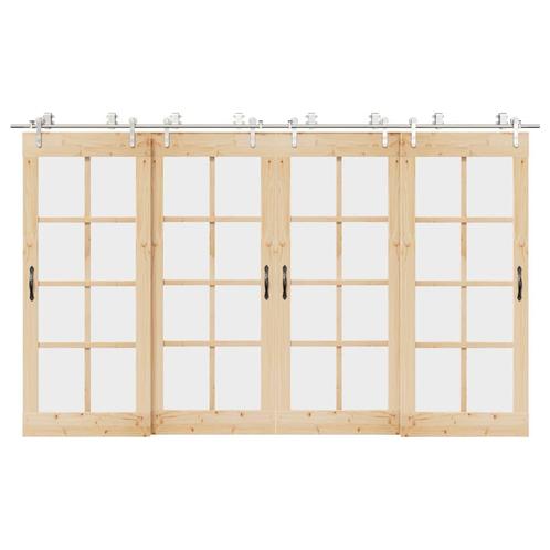 vidaXL Schuifdeur onderdelenset 366 cm roestvrij staal, Doe-het-zelf en Bouw, Hang- en Sluitwerk, Nieuw, Verzenden