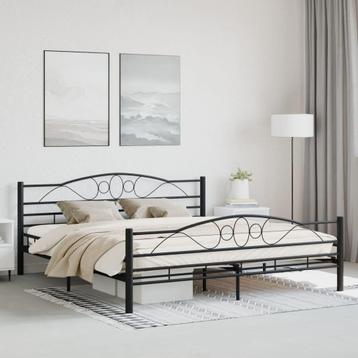 vidaXL Bedframe staal zwart 180x200 cm, Huis en Inrichting, Slaapkamer | Bedden, Verzenden, Nieuw