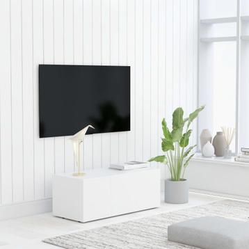 vidaXL Tv-meubel 80x34x30 cm bewerkt hout wit, Huis en Inrichting, Kasten |Televisiemeubels, Verzenden, Nieuw