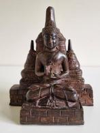 Gedetailleerd bronzen sculptuur van Boeddha - Indonesië, Antiek en Kunst