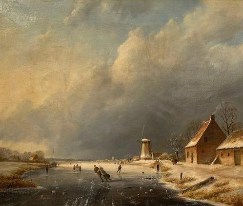 Johannes Hessel Brolsma (1909-1990) - Winters ijspret, Antiek en Kunst, Kunst | Schilderijen | Klassiek