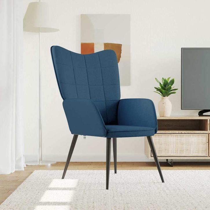 vidaXL Relaxstoel stof blauw, Huis en Inrichting, Fauteuils, Nieuw, Verzenden
