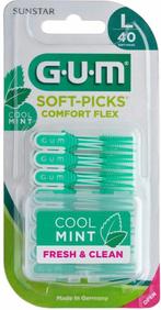 GUM Soft-Picks Comfort Flex Mint Large 40 stuks, Handtassen en Accessoires, Uiterlijk | Mondverzorging, Nieuw, Verzenden