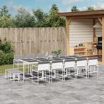 vidaXL 15-delige Tuinset met kussens textileen wit, Tuin en Terras, Tuinsets en Loungesets, Verzenden, Nieuw, Tuinset
