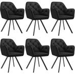 tectake Fluwelen draaistoel Lucia, gestoffeerd - zwart, Set, Huis en Inrichting, Stoelen, Verzenden, Nieuw