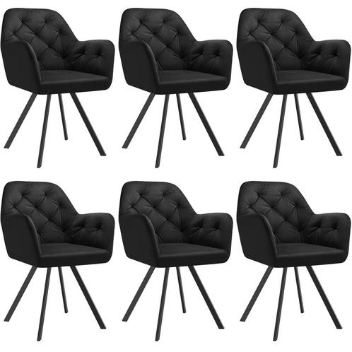 tectake Fluwelen draaistoel Lucia, gestoffeerd - zwart, Set, Huis en Inrichting, Stoelen, Verzenden