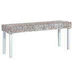 vidaXL Bankje 110 cm natuurlijk kubu rattan en massief, Huis en Inrichting, Verzenden, Nieuw