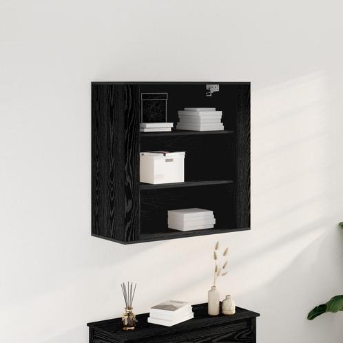 vidaXL Wandkast Zwart Eiken 80x33x80 cm Engineered Wood, Huis en Inrichting, Kasten | Overige, Nieuw, Verzenden