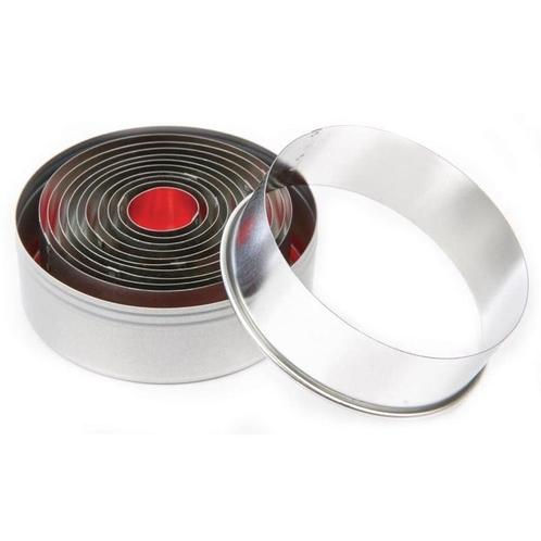 Stekerdoos set rond glad staal | 11 stuks | 2,3 tot 9(Ø)cm, Zakelijke goederen, Horeca | Keukenapparatuur, Nieuw in verpakking