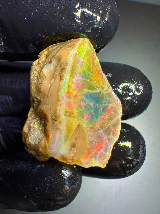 Set van 3 natuurlijke Ethiopische opales, rauw, gewalmt., Verzamelen, Mineralen en Fossielen