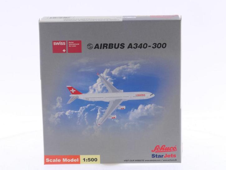 Schaal 1:500 Schuco/Star Jets 355 7556 Swiss Int. Air Lin..., Hobby en Vrije tijd, Modelbouw | Vliegtuigen en Helikopters, Gebruikt