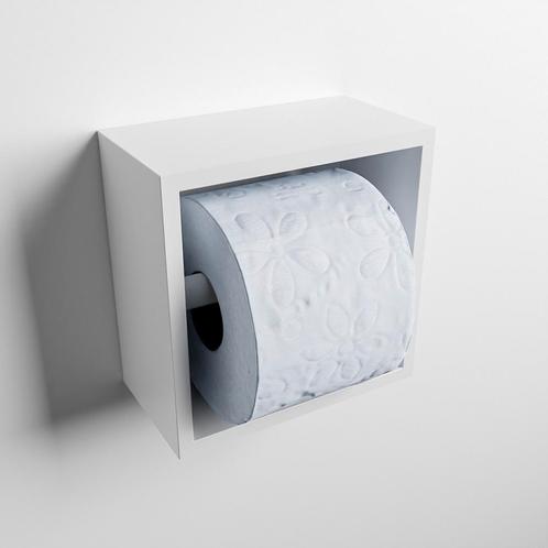 MONDIAZ Easy Toiletrolhouder CUBE 160 solid surface, Doe-het-zelf en Bouw, Sanitair, Overige typen, Nieuw, Ophalen of Verzenden
