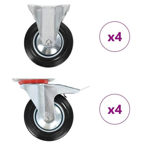 vidaXL 8 st Wielen 160 mm, Doe-het-zelf en Bouw, Overige Doe-Het-Zelf en Bouw, Nieuw, Verzenden