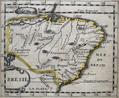 Brazilië - Zuid-Amerika; P. DuVal dAbbeville - Bresil -, Boeken, Atlassen en Landkaarten