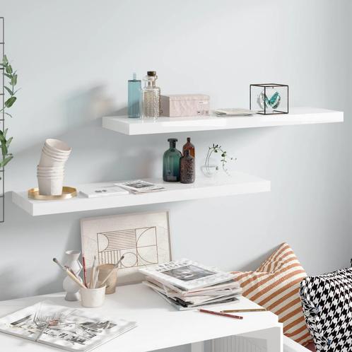 vidaXL Wandschappen zwevend 2 st 90x23,5x3,8 cm MDF, Huis en Inrichting, Kasten | Wandmeubels, Nieuw, Verzenden