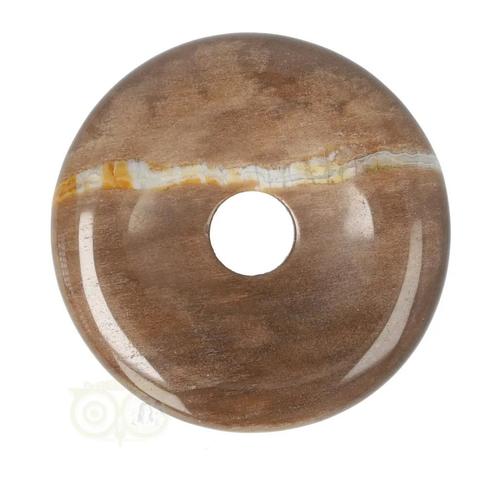 Versteend hout Donut Nr 19 - Ø 4 cm, Handtassen en Accessoires, Edelstenen, Nieuw, Verzenden