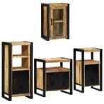 vidaXL Badkamermeubel Set met opslag 4 pcs Bruin Massief, Huis en Inrichting, Verzenden, Nieuw