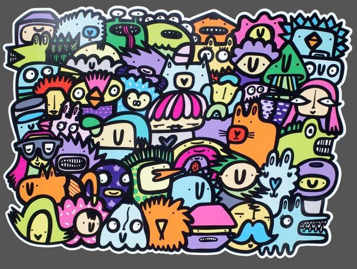 Kev Munday - All Together Now - Aluminium di-bond edition -, Antiek en Kunst, Kunst | Designobjecten