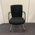 Vergaderstoel - sledestoel, Zwarte stoffering - chroom frame