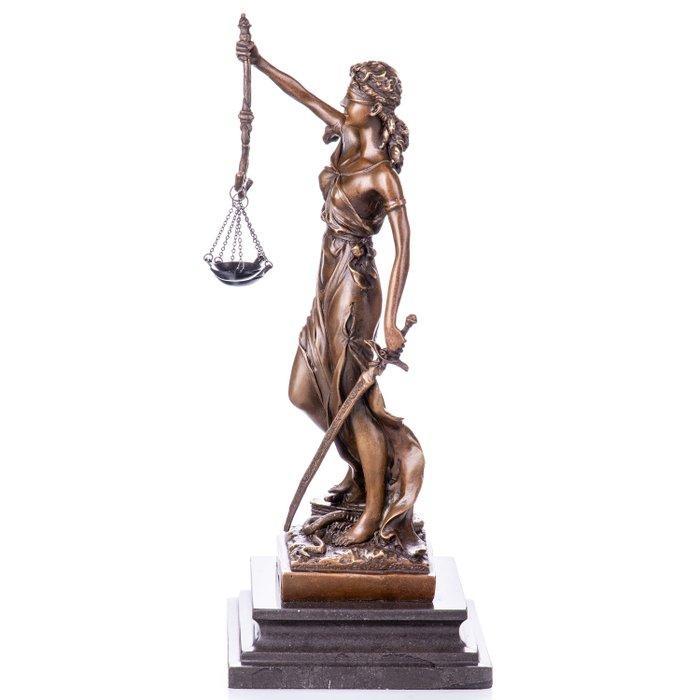 Figuur - Bronzefigur Justitia 34CM Kein Mindestpreis -, Antiek en Kunst, Curiosa en Brocante