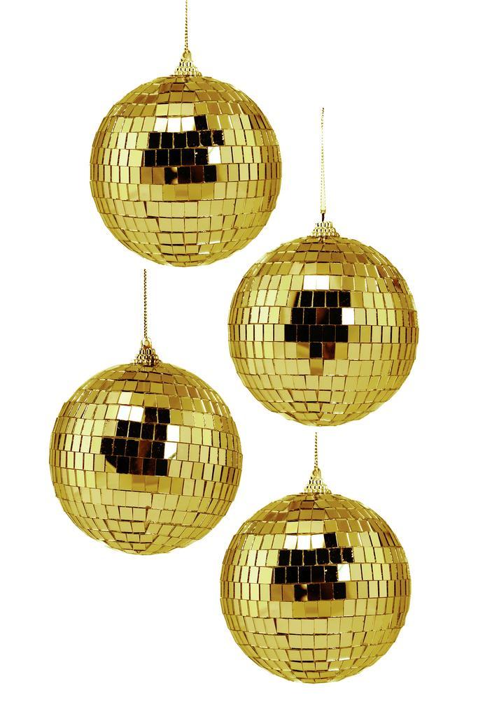 4x Discobal Goud Ø 10 cm Klein Gouden Discobol Spiegelbol Gl, Hobby en Vrije tijd, Feestartikelen, Nieuw, Ophalen of Verzenden