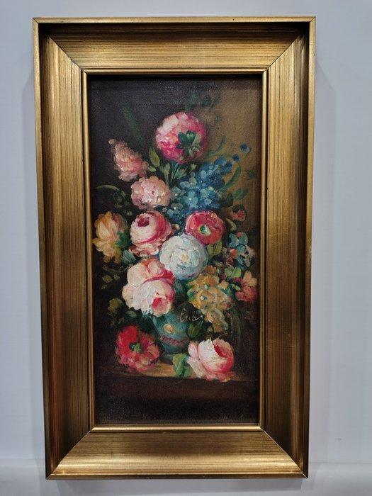 Marco Casci in Arte L. Cicas (XX-XXI) - Vaso con fiori, Antiek en Kunst, Kunst | Schilderijen | Klassiek