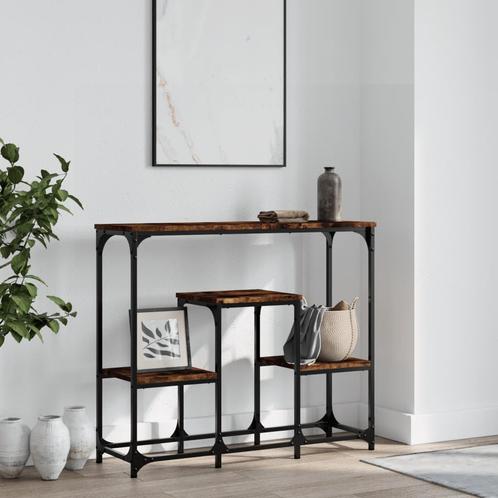 vidaXL Wandtafel 89,5x28x76 cm bewerkt hout gerookt, Huis en Inrichting, Tafels | Bijzettafels, Nieuw, Verzenden