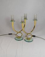 Tafellamp - Metaal, Glas - Een paar vintage tafellampen uit