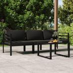 vidaXL 4-delige Loungeset met kussens aluminium, Tuin en Terras, Verzenden, Nieuw, Loungeset