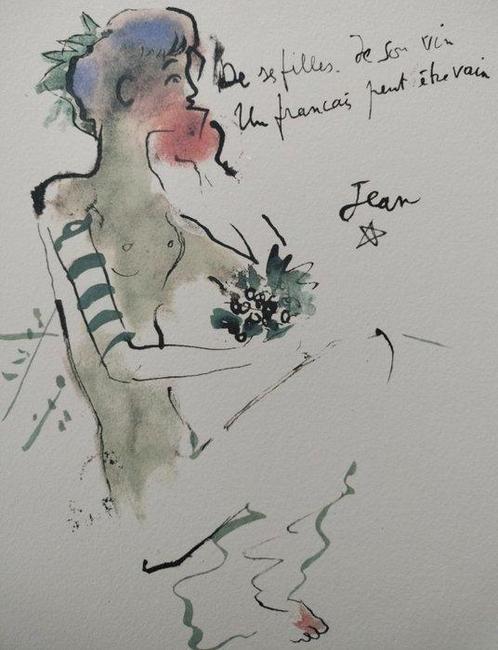 Jean Cocteau (1889-1963) (after) - Bacchante assise, Vins,, Antiek en Kunst, Antiek | Overige Antiek