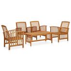 vidaXL 5-delige Loungeset massief acaciahout, Tuin en Terras, Verzenden, Nieuw, Loungeset