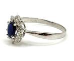 Ring - 18 karaat Witgoud Saffier - Diamant, Handtassen en Accessoires, Ringen, Nieuw
