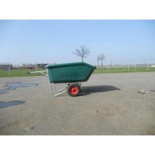 Kruiwagen kunststof bak 600liter vuur verzinkt onderstel, Tuin en Terras, Kruiwagens