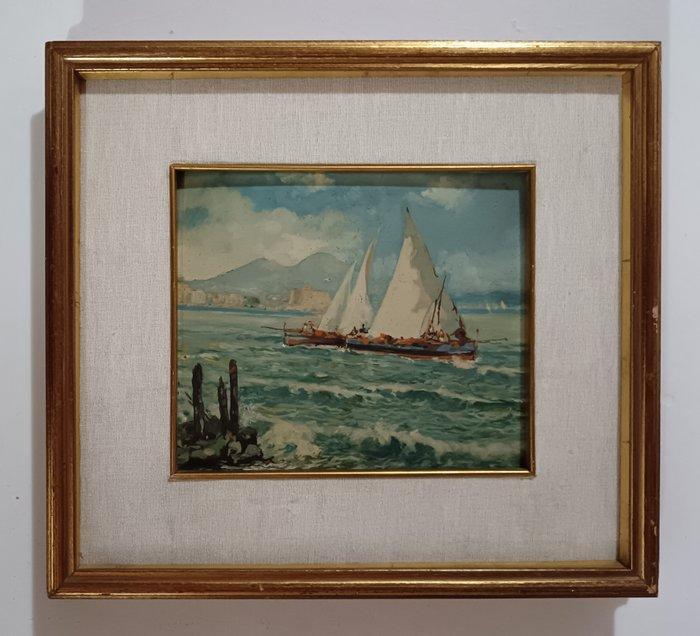 Italiaanse school (XX) - Marina di Napoli, Antiek en Kunst, Kunst | Schilderijen | Klassiek