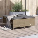 vidaXL Tuinkrukken met kussens 4 st poly rattan beige, Verzenden, Nieuw