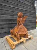Beeld, Fairy on Turtle - 82 cm - IJzer