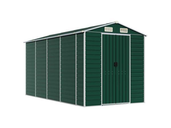 Veiling - VidaXL metalen tuinschuur groen 385x191x198cm, Tuin en Terras, Tuinhuizen