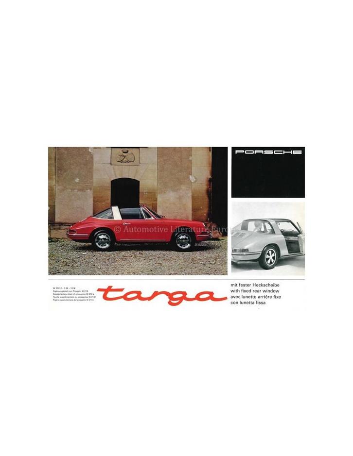 1968 PORSCHE 911 TARGA LEAFLET, Boeken, Auto's | Folders en Tijdschriften