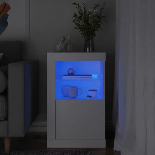 vidaXL Bijzetkast met LED-verlichting bewerkt hout wit, Huis en Inrichting, Kasten | Overige, Nieuw, Verzenden