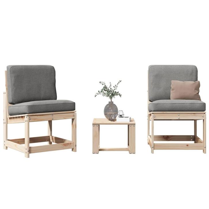 vidaXL 3-delige Loungeset massief grenenhout, Tuin en Terras, Tuinstoelen, Nieuw, Verzenden