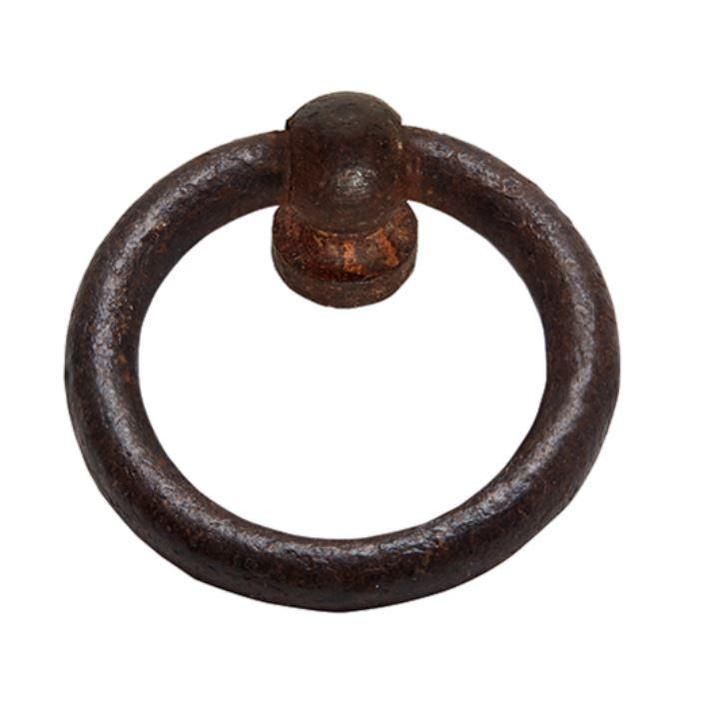 Ringgreep oud Geroest ijzer 35 mm, Doe-het-zelf en Bouw, Hang- en Sluitwerk, Klink of Kruk, Nieuw, Overige materialen
