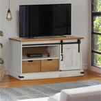 vidaXL Tv-meubel HALDEN met schuifdeur wit 110x40x60 cm, Huis en Inrichting, Verzenden, Nieuw